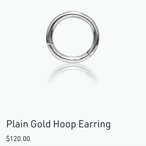 Maria Tash Plain Gold Hoop Earring ** white gold